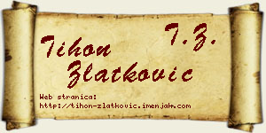 Tihon Zlatković vizit kartica